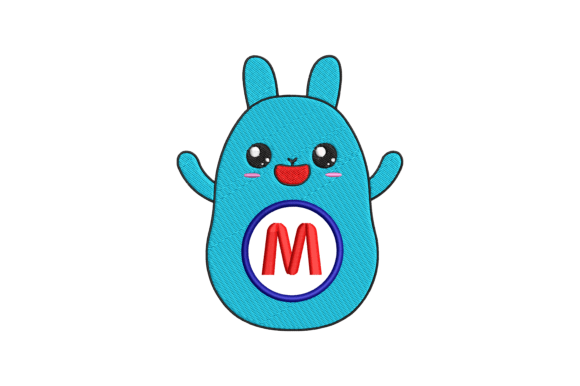 Cute Rabbit Letter M