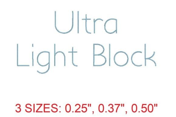 Ultra Light Block Embroidery Font